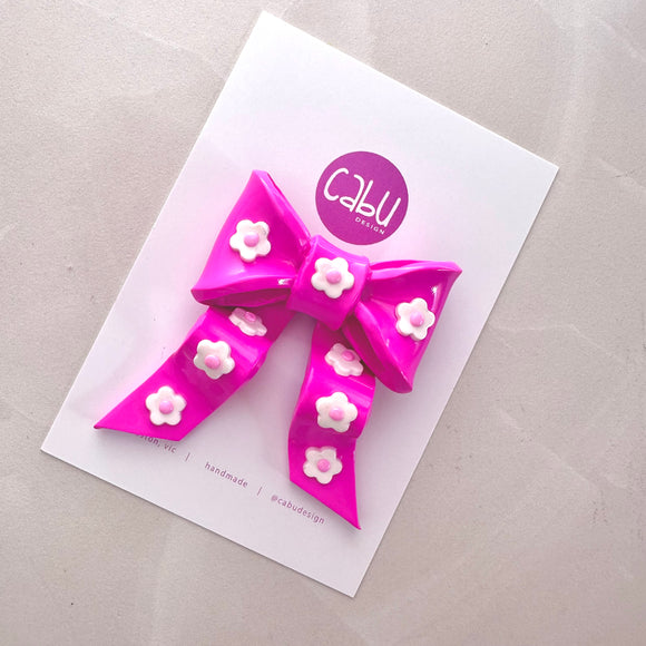 Bow Magnets - Pink Floral Bow