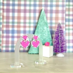 Candy Heart Dangles - Pink