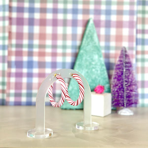 Large Candy Cane Hoops - Red and White Stripe