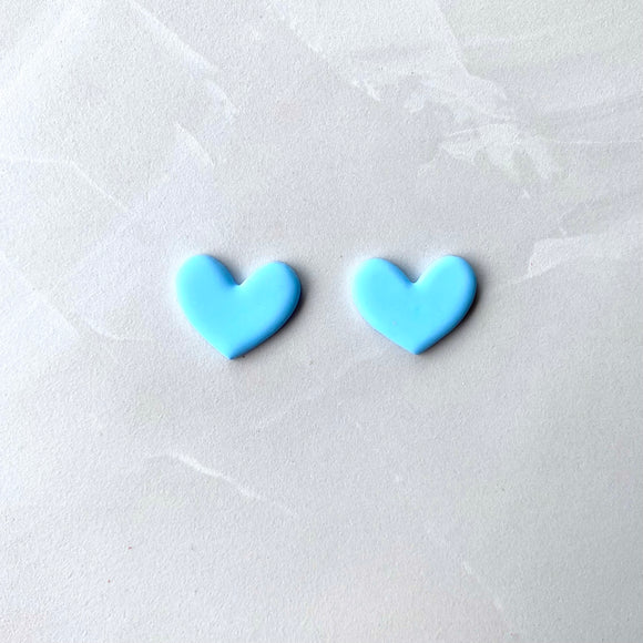 Maxi Heart Studs - Bestfriend Blue
